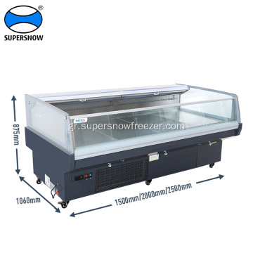 Top open type supermarket meat showcase deli chiller